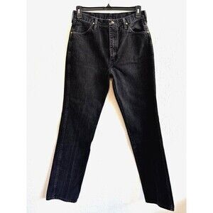 Wrangler‎ High Rise Denim Straight Jeans Mens Size 35 X 36 Black Medium Wash